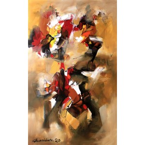 Mashkoor Raza, 48 x 30 Inch, Oil on Canvas, Abstract Painting, AC-MR-476